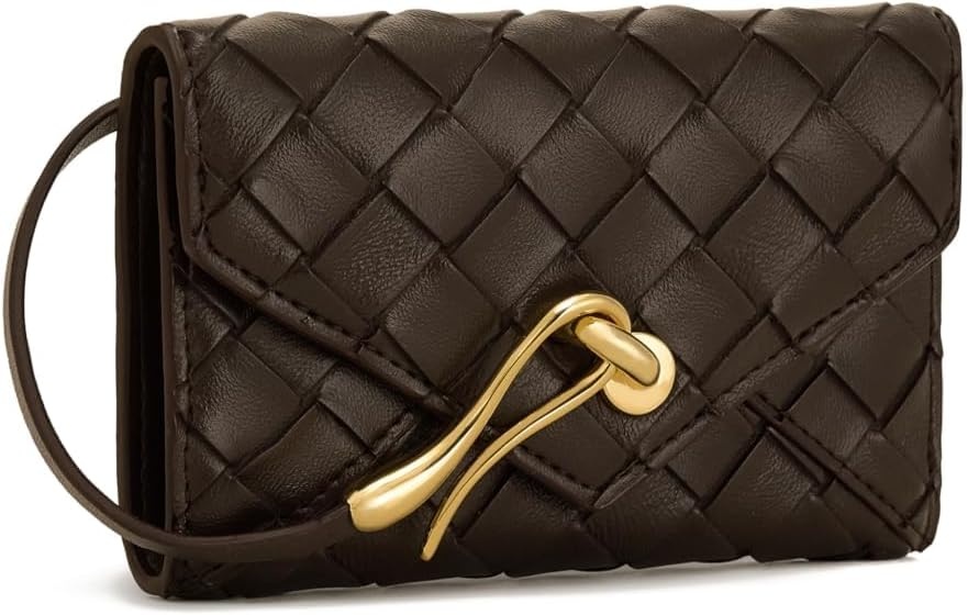 image:imageJW PEI Celeste Woven Textured Envelope Wallet BlackChocolate