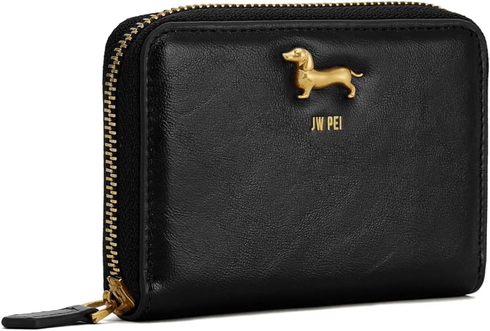 image:imageJW PEI Maeve Dachshund Metal Emblem Zip Wallet ChocolateBlack