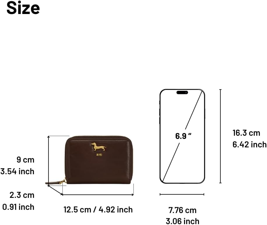 image:imageJW PEI Maeve Dachshund Metal Emblem Zip Wallet ChocolateChocolate