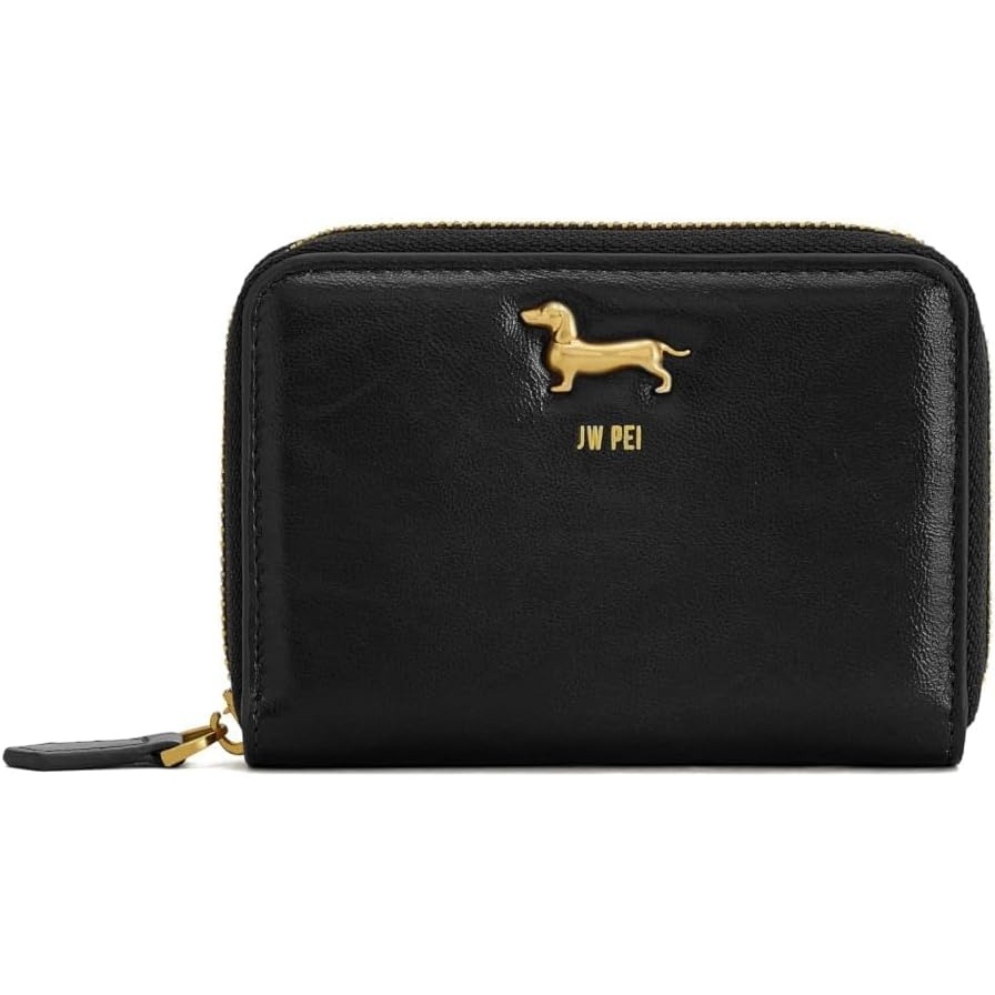 image:imageJW PEI Maeve Dachshund Metal Emblem Zip Wallet ChocolateBlack