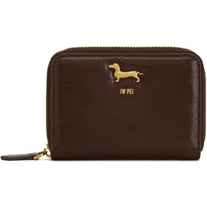 JW PEI Maeve Dachshund Metal Emblem Zip Wallet – Chocolate(Chocolate)