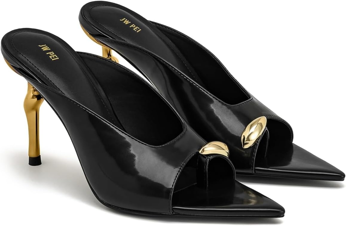 image:imageJW PEI Womens Noemi PointedToe Mesh Mule HeelsBlack