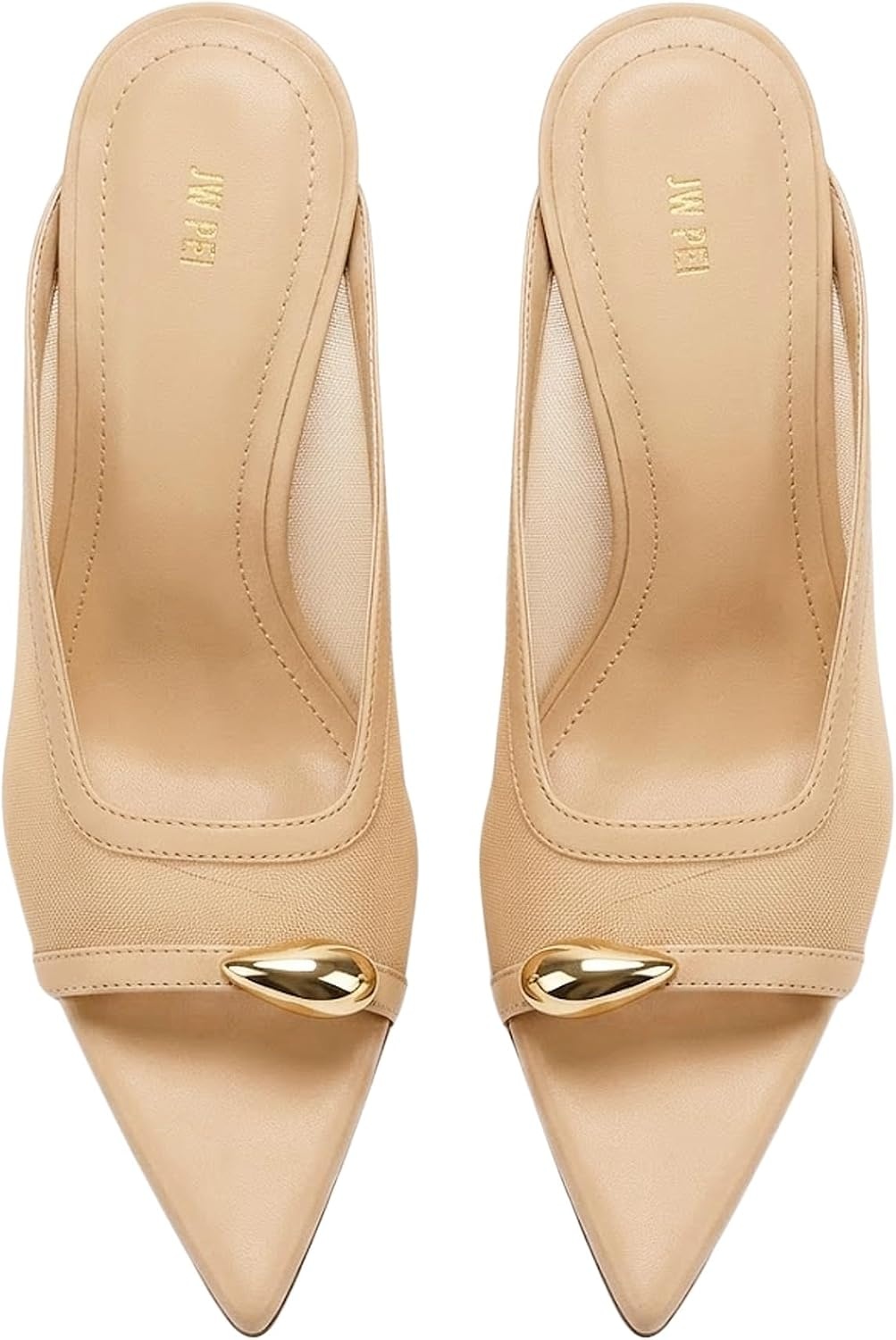 image:imageJW PEI Womens Noemi PointedToe Mesh Mule HeelsKhaki