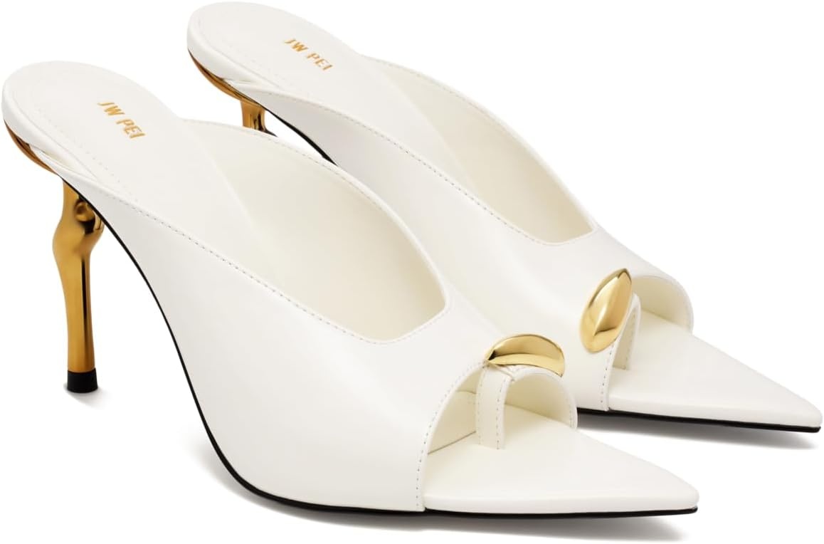 image:imageJW PEI Womens Noemi PointedToe Mesh Mule HeelsWhite