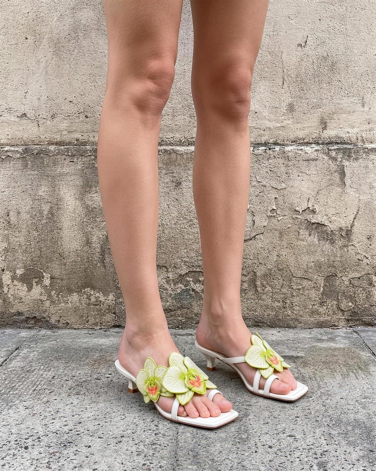 image:imageJW PEI Womens Serena Orchid Embroidered Toe Ring Heeled SandalsIvory Green