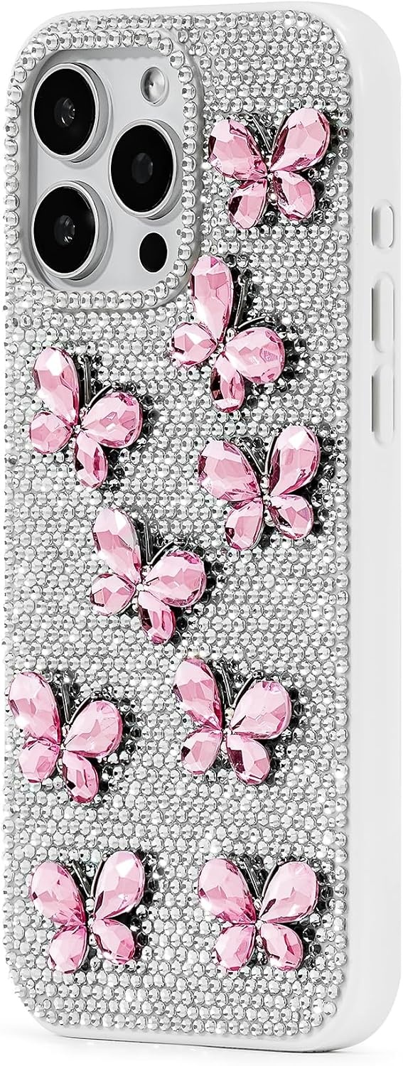 image:imageJW PEI Shark Blue Artificial Crystal Phone Case BlueButterfly Crystal White