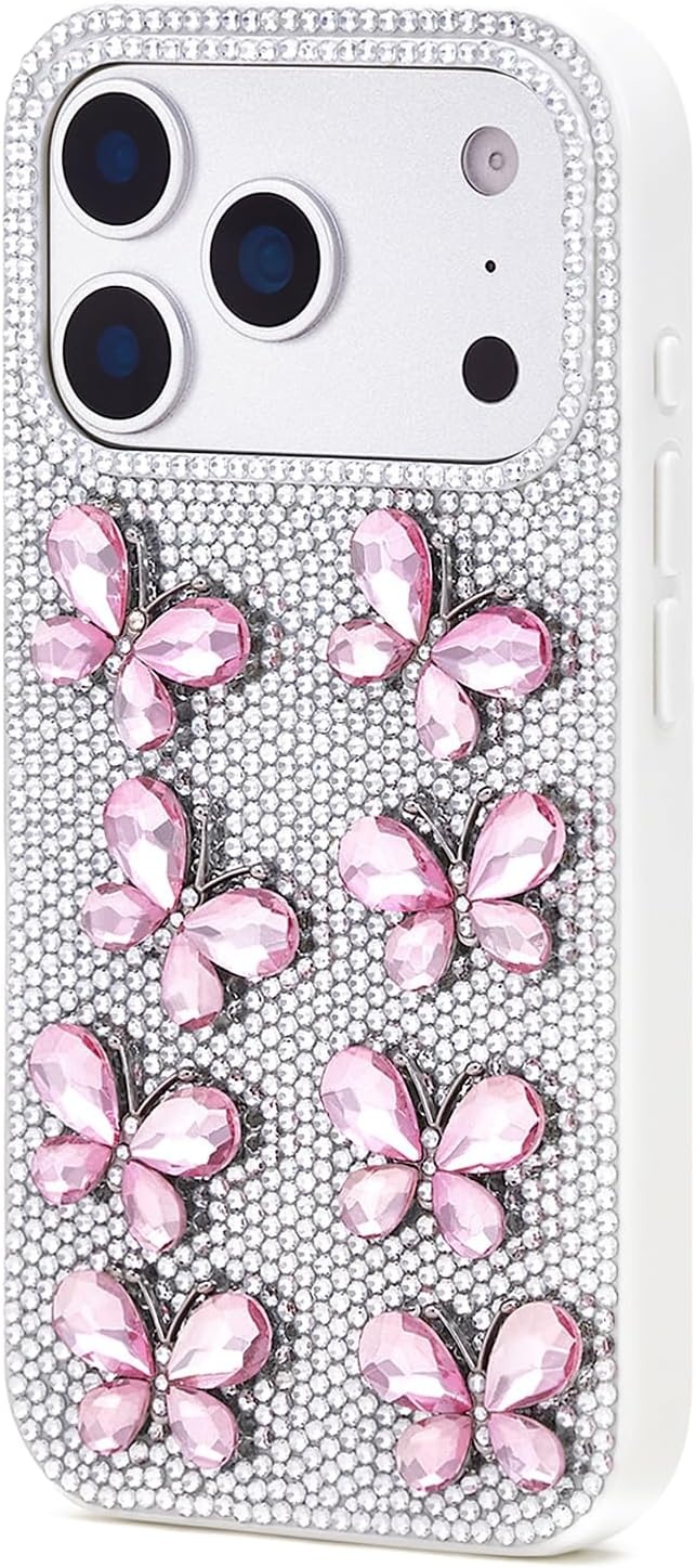 image:imageJW PEI Shark Blue Artificial Crystal Phone Case BlueButterfly Crystal White