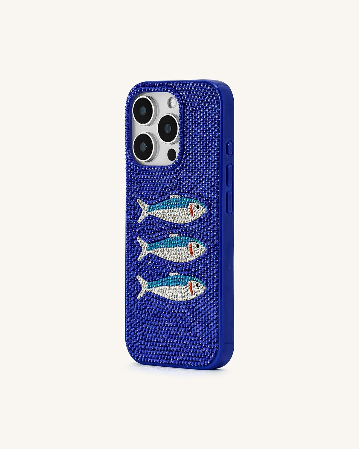 image:imageJW PEI Shark Blue Artificial Crystal Phone Case BlueFish BlueWhite