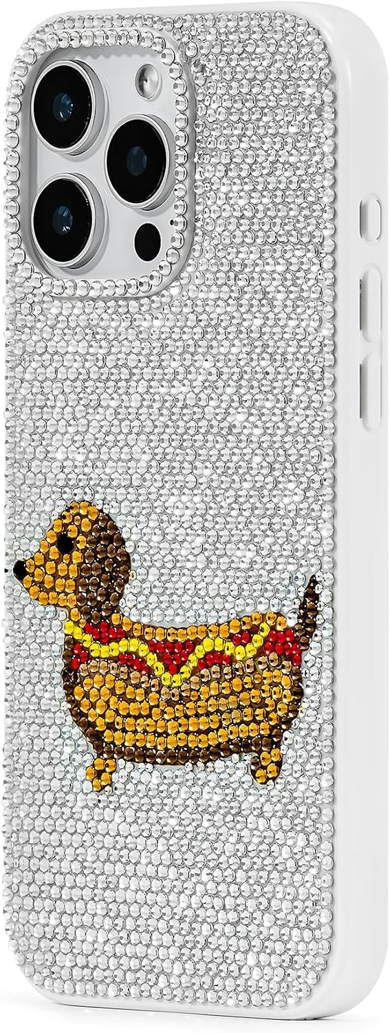 image:imageJW PEI Shark Blue Artificial Crystal Phone Case BlueHot Dog White