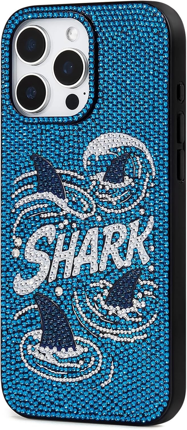 image:imageJW PEI Shark Blue Artificial Crystal Phone Case BlueShark Blue