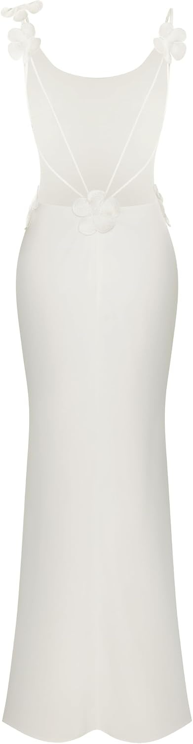 image:imageJW PEI Womens 3D Floral Appliqu Satin DressWhite