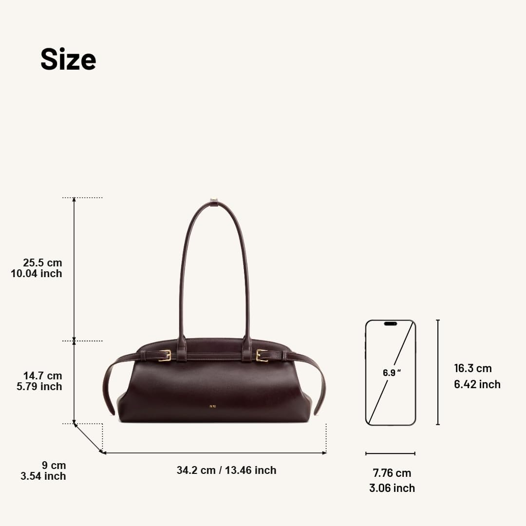 image:imageJW PEI Womens Arden Belt Detail EastWest Shoulder BagDark Brown