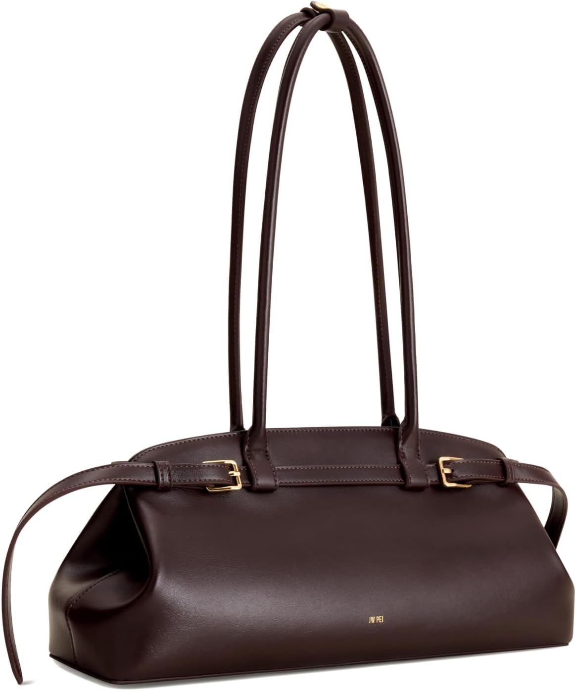 image:imageJW PEI Womens Arden Belt Detail EastWest Shoulder BagDark Brown