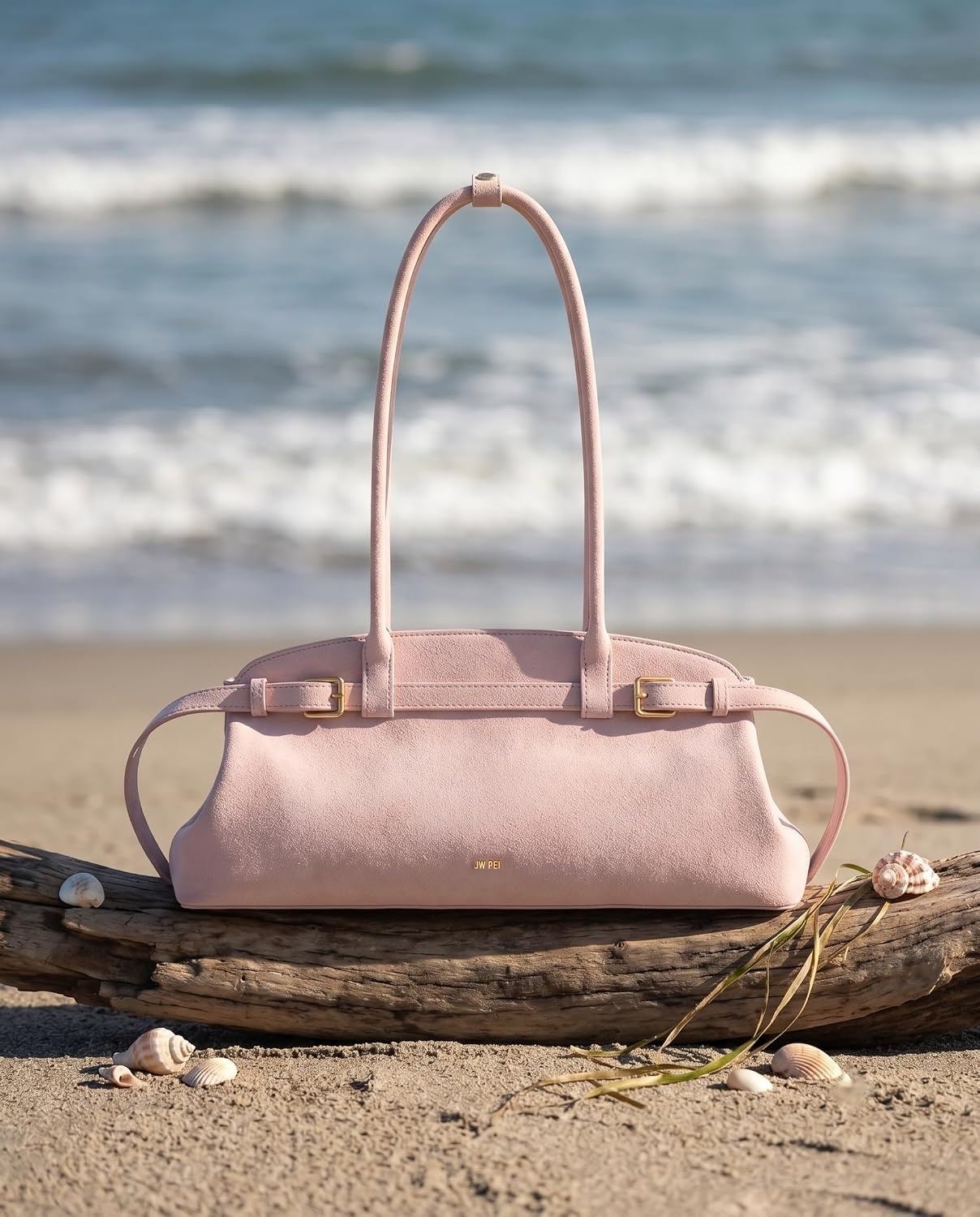 image:imageJW PEI Womens Arden Belt Detail EastWest Shoulder BagPink