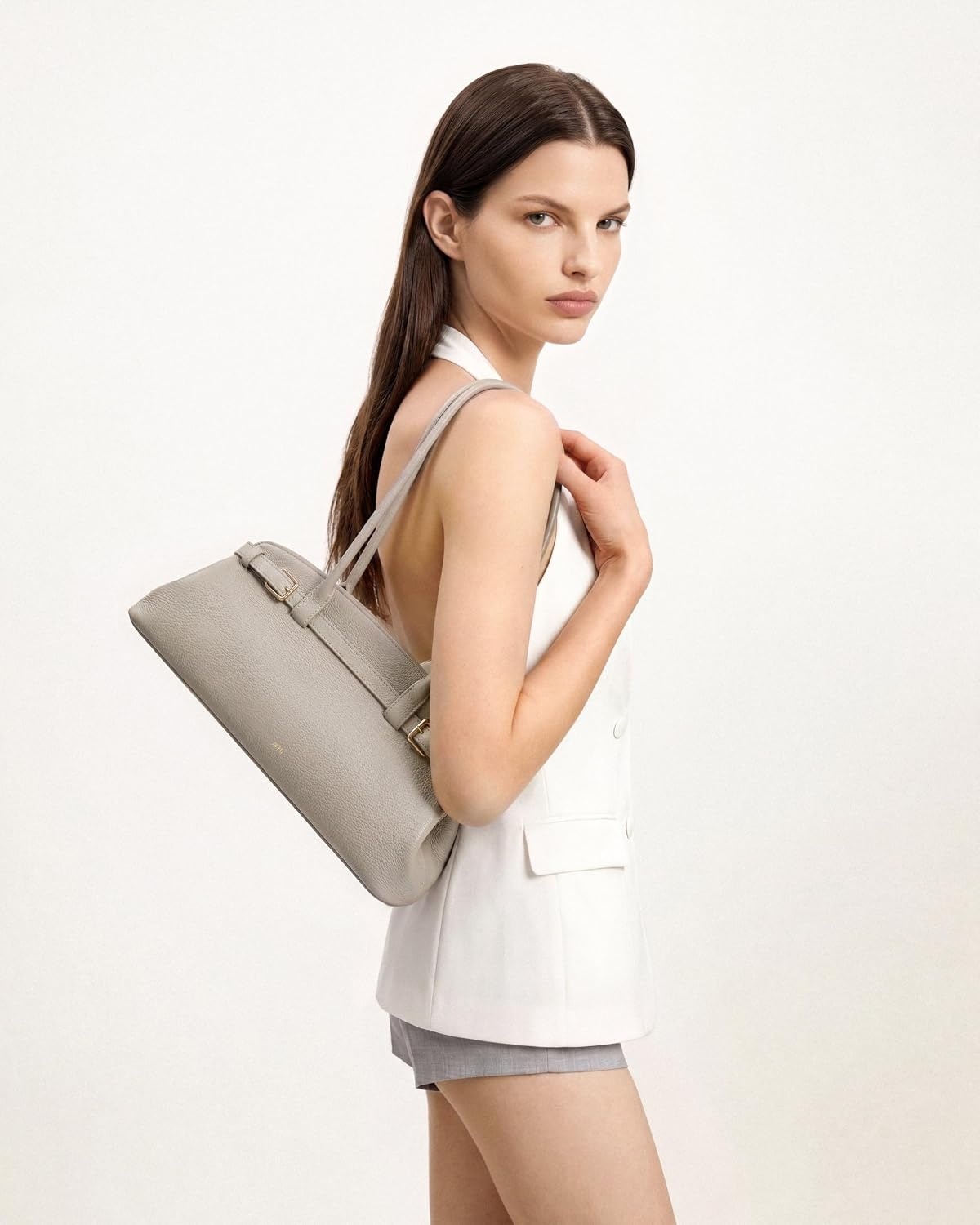image:imageJW PEI Womens Arden Belt Detail EastWest Shoulder BagTaupe
