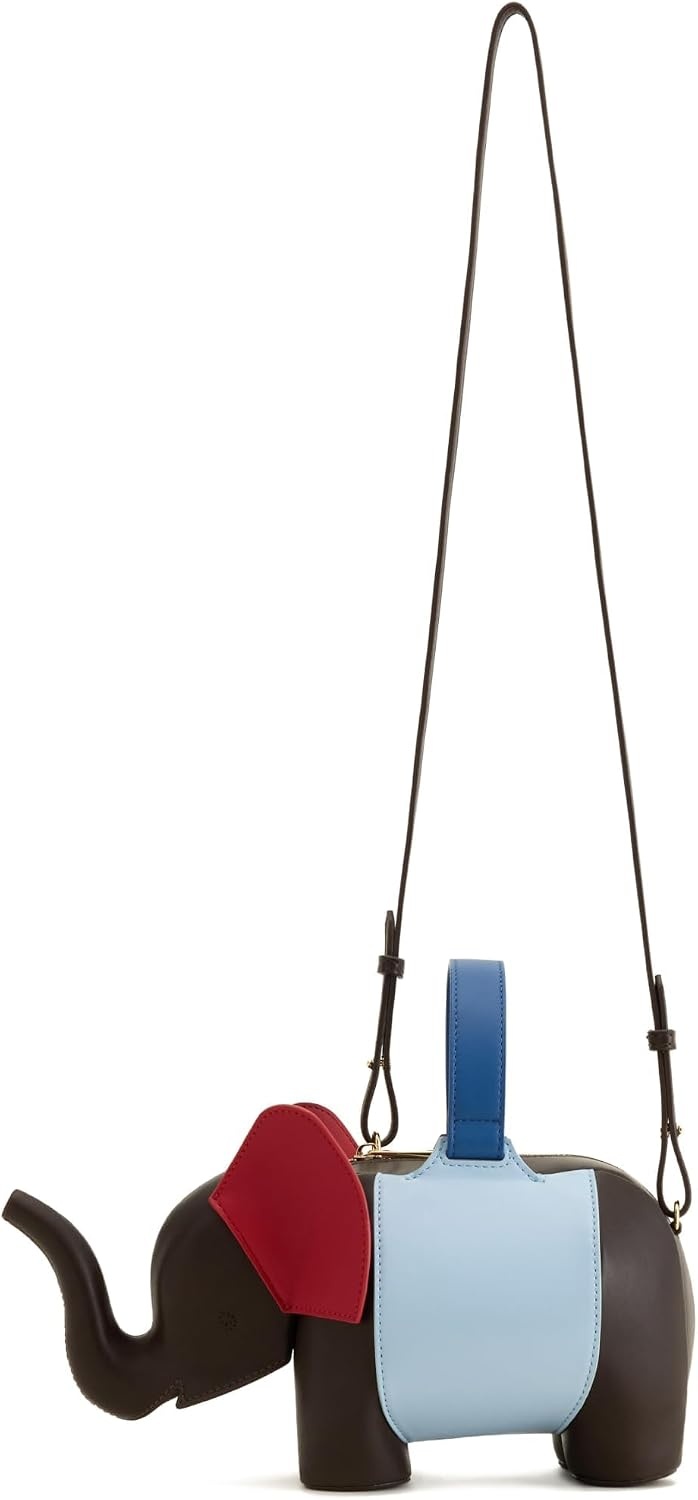 image:imageJW PEI Womens Claire Elephant Shaped HandbagDark BrownBlue