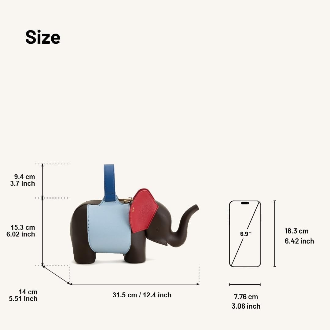 image:imageJW PEI Womens Claire Elephant Shaped HandbagDark BrownBlue