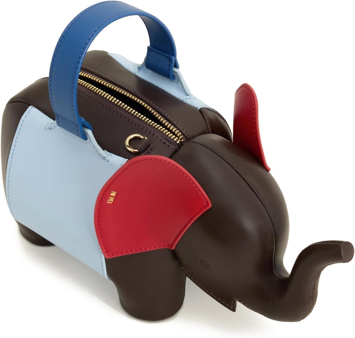 image:imageJW PEI Womens Claire Elephant Shaped HandbagDark BrownBlue