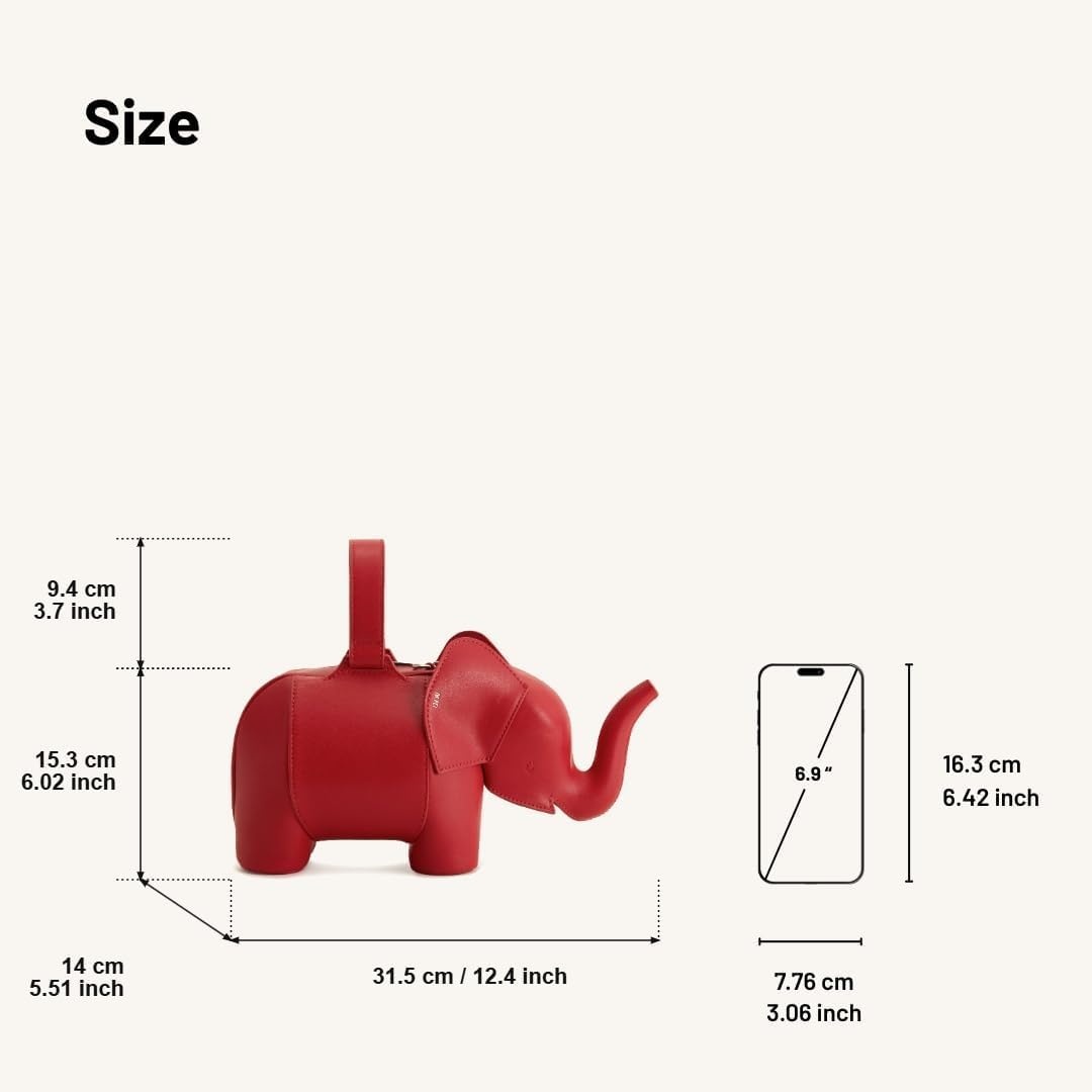 image:imageJW PEI Womens Claire Elephant Shaped HandbagRed