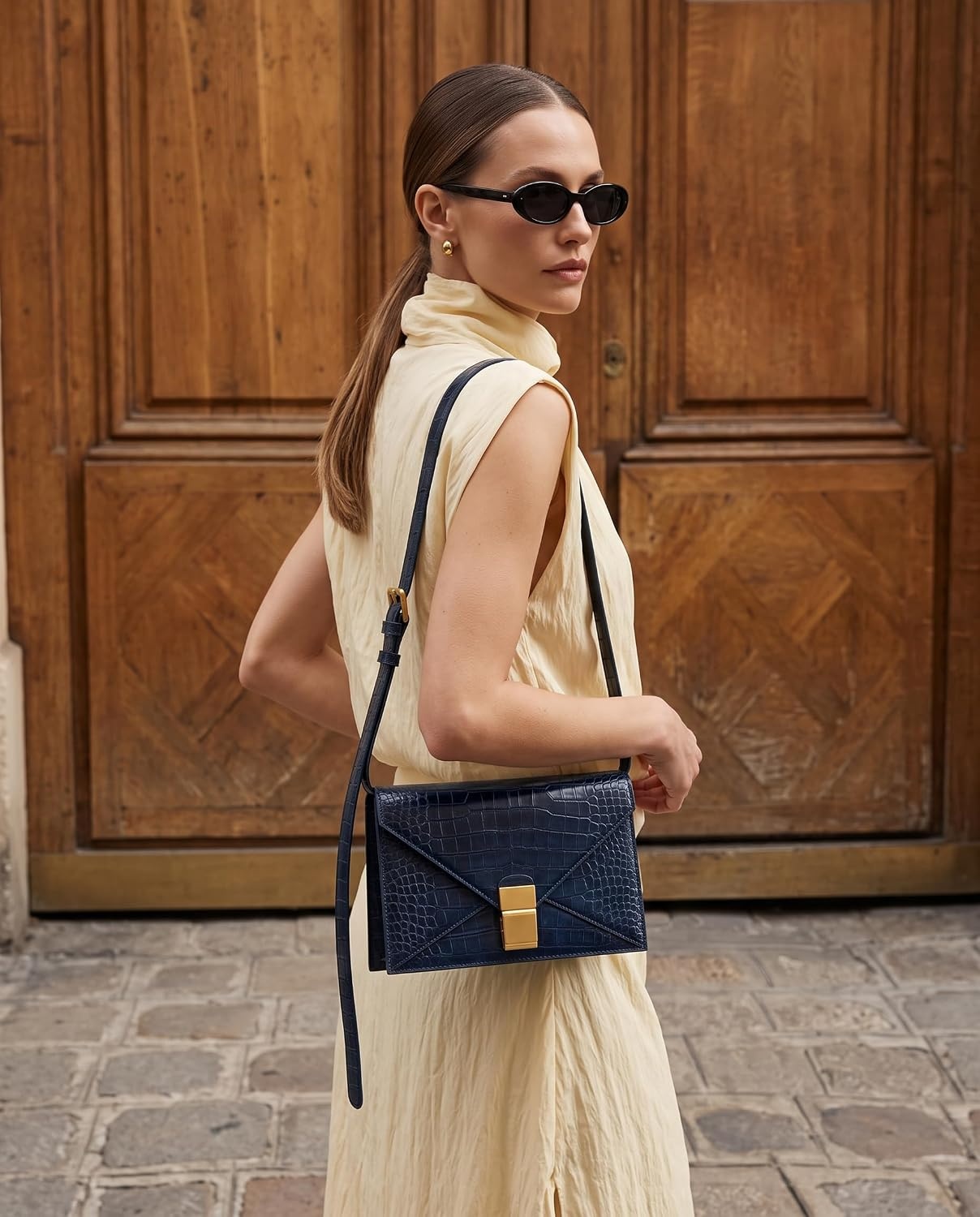 image:imageJW PEI Womens Clio Envelope Crossbody BagNavy Croc