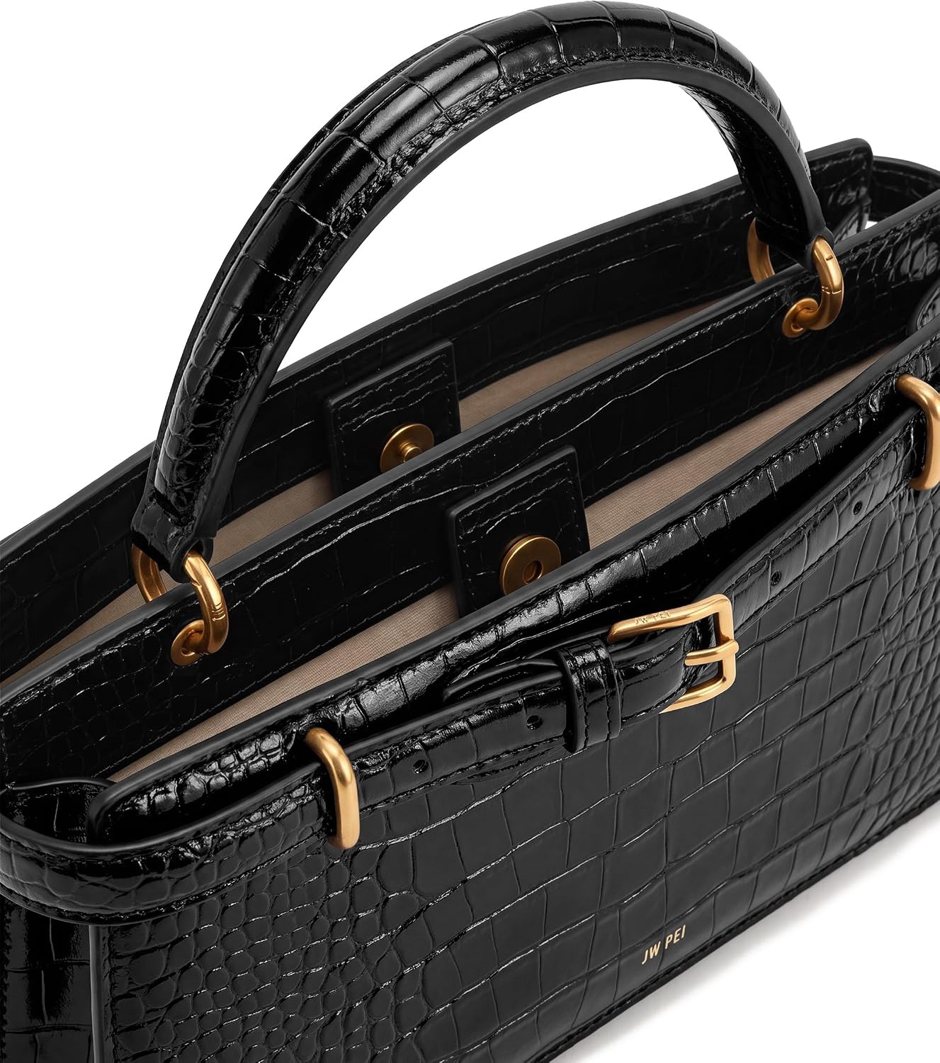 image:imageJW PEI Womens Elena Classic Top Handle BagBlack Croc