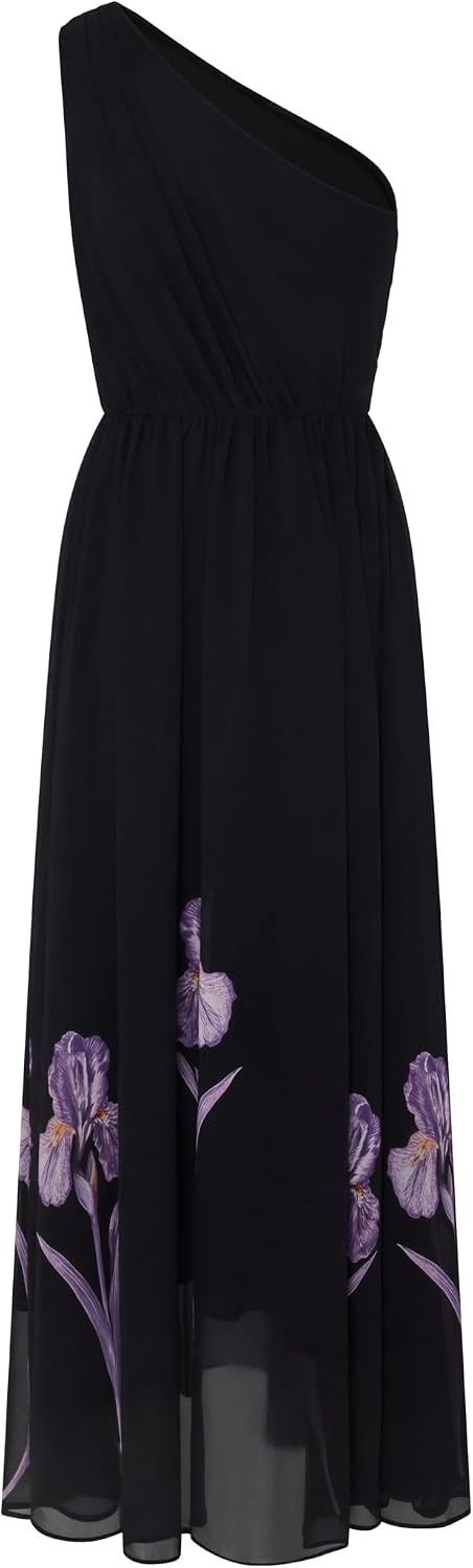 image:imageJW PEI Womens Floral One Shoulder Maxi DressBlack