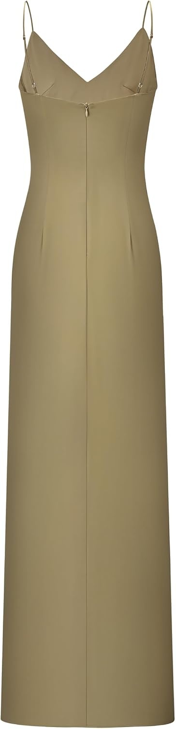 image:imageJW PEI Womens Iris Motif Satin Slip GownOlive Green