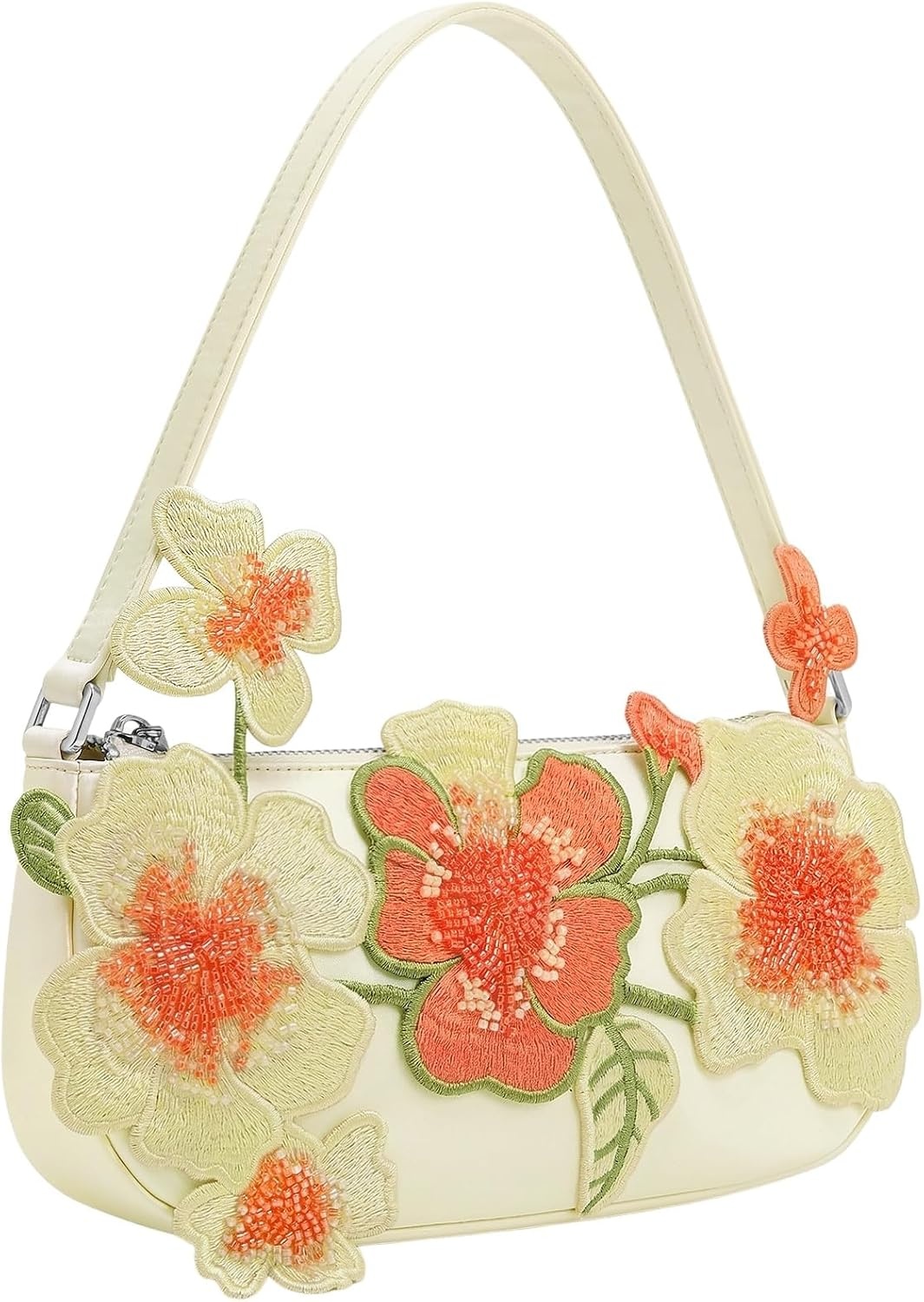 image:imageJW PEI Womens Leona Bead Embellished Shoulder BagOffwhite