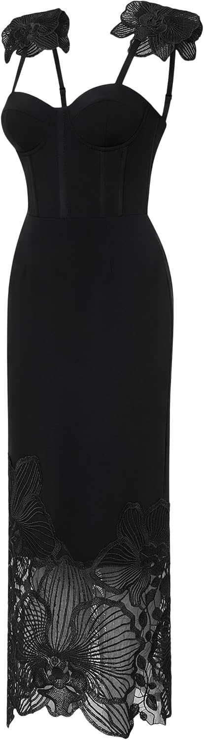 image:imageJW PEI Womens Orchid Embroidered Corset DressBlack