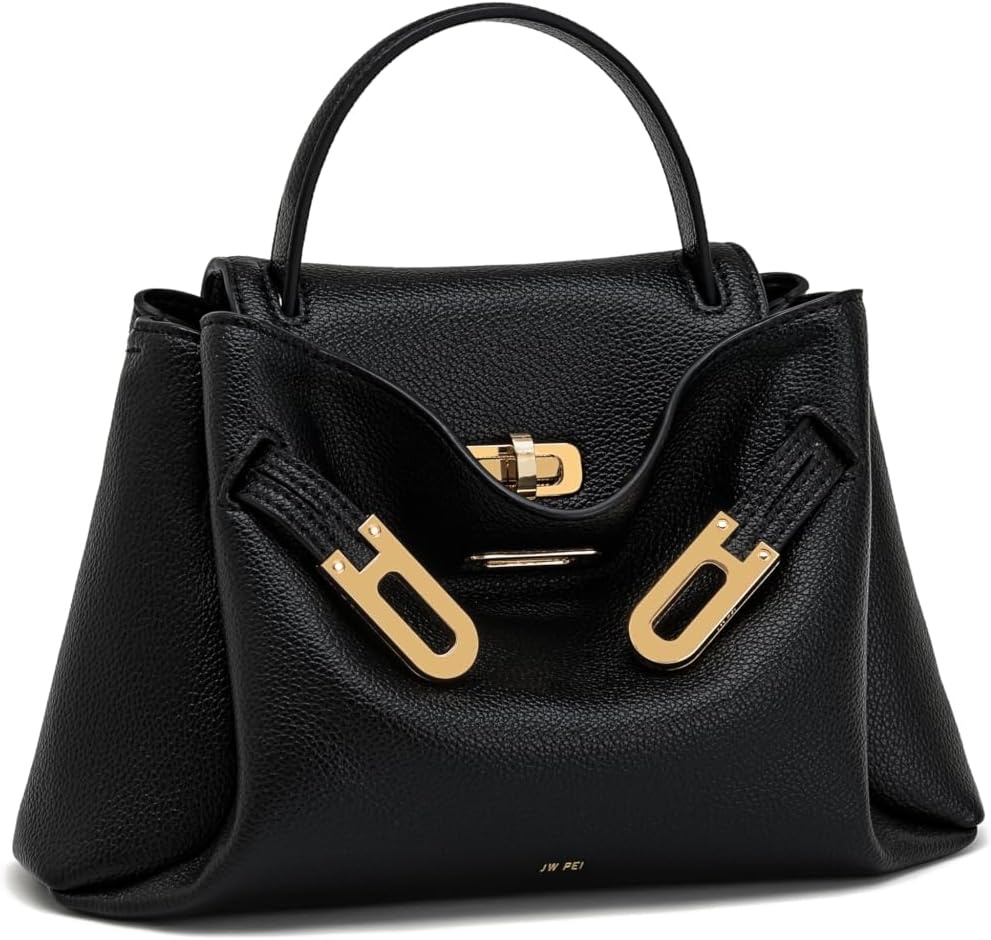 image:imageJW PEI Womens Rhea Small Pebbled Double Buckle Shoulder BagBlack