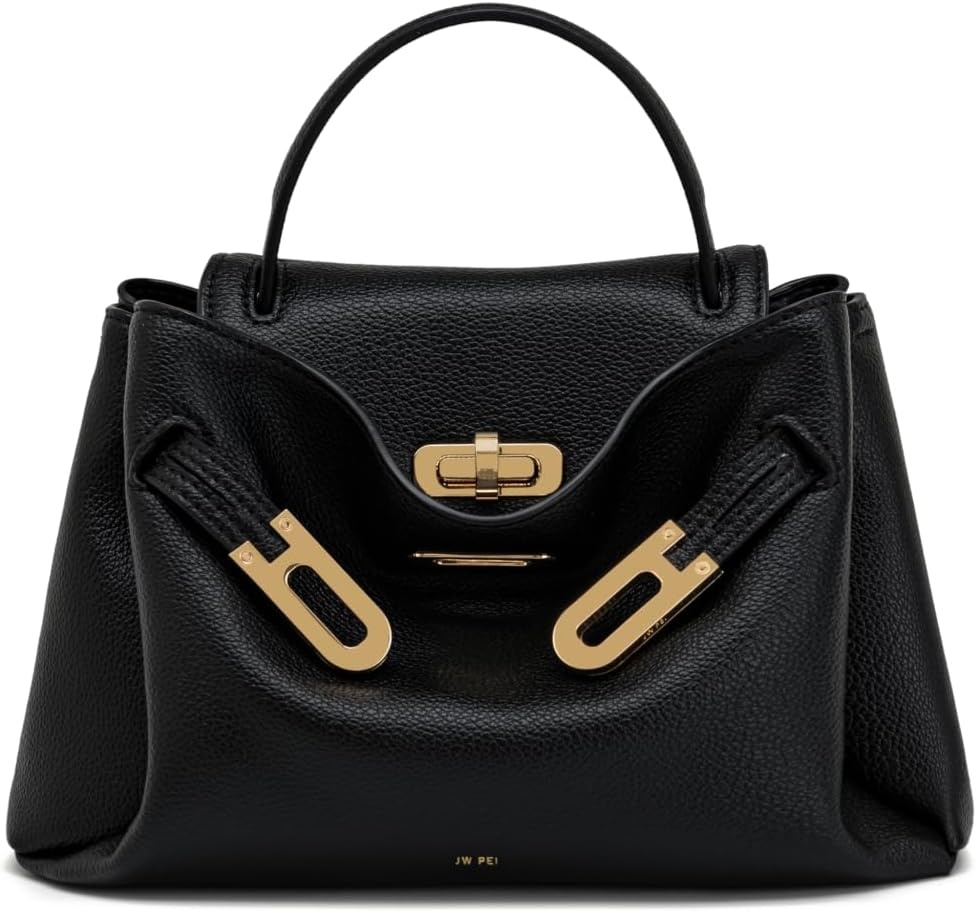 image:imageJW PEI Womens Rhea Small Pebbled Double Buckle Shoulder BagBlack