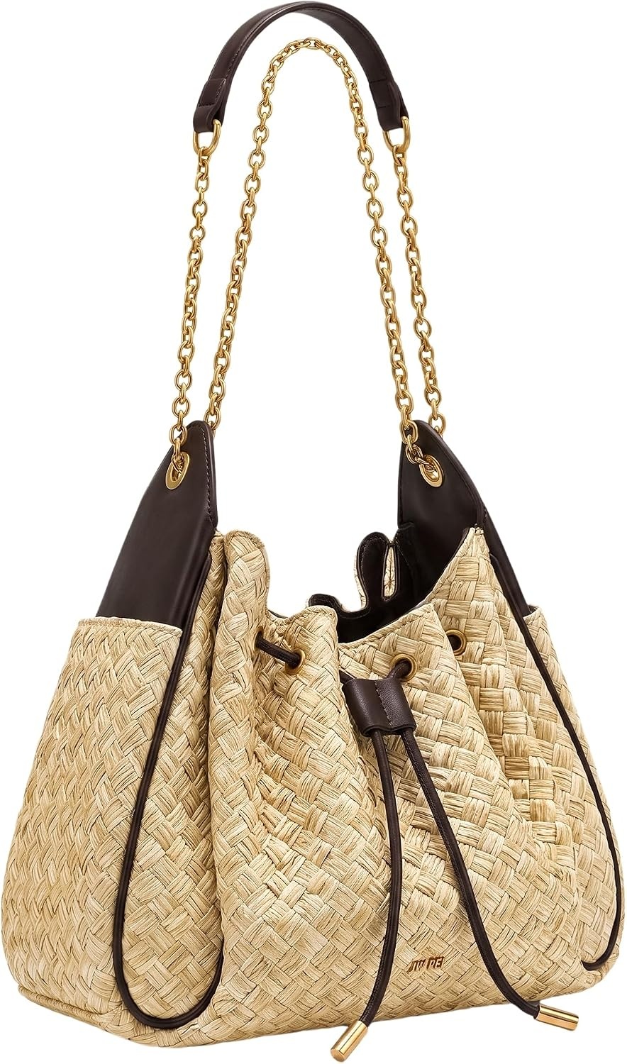 image:imageJW PEI Womens Rowan Ruched Drawstring Chain Bucket BagBrown