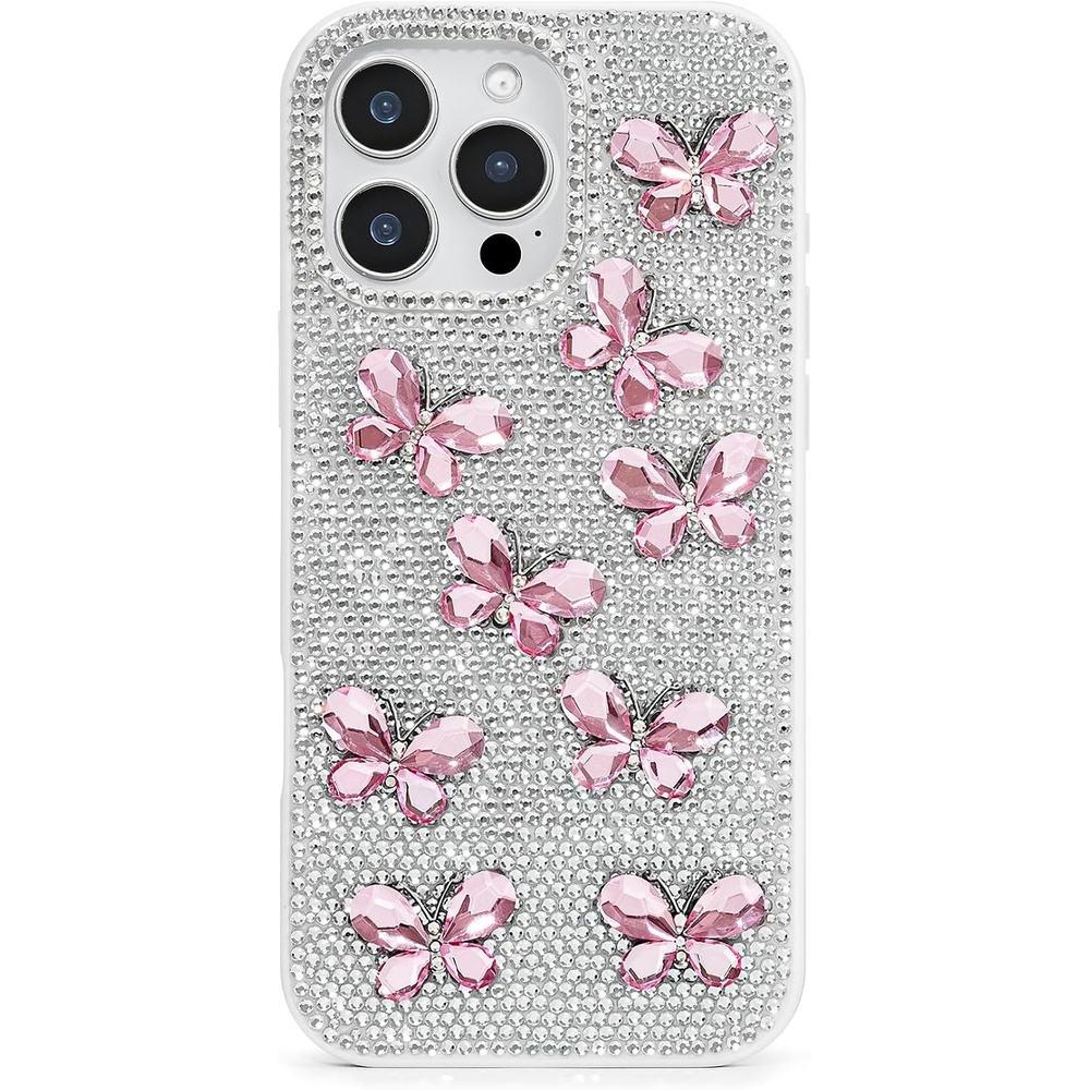 image:imageJW PEI Shark Blue Artificial Crystal Phone Case BlueButterfly Crystal White