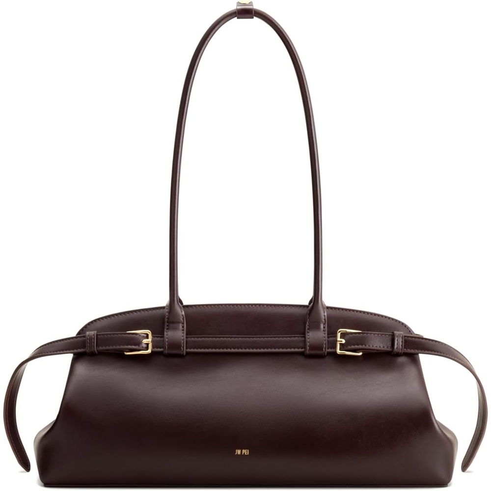 image:imageJW PEI Womens Arden Belt Detail EastWest Shoulder BagDark Brown