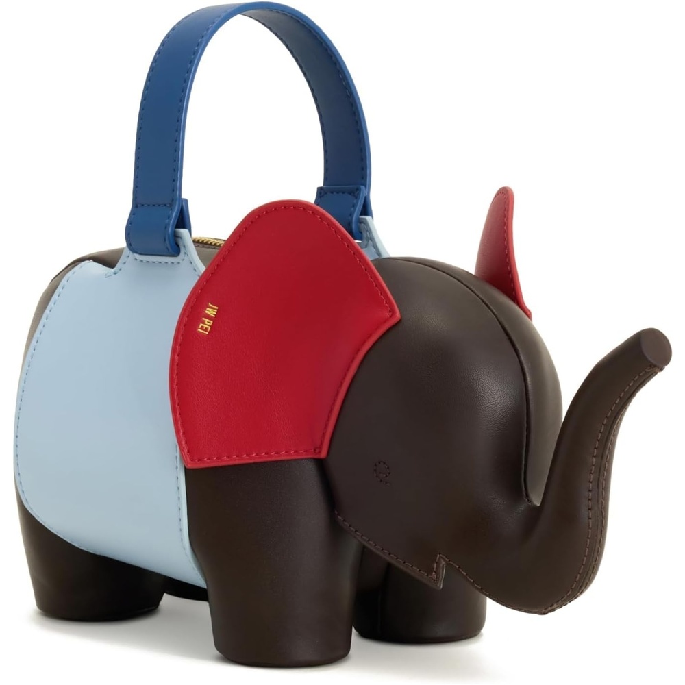 image:imageJW PEI Womens Claire Elephant Shaped HandbagDark BrownBlue