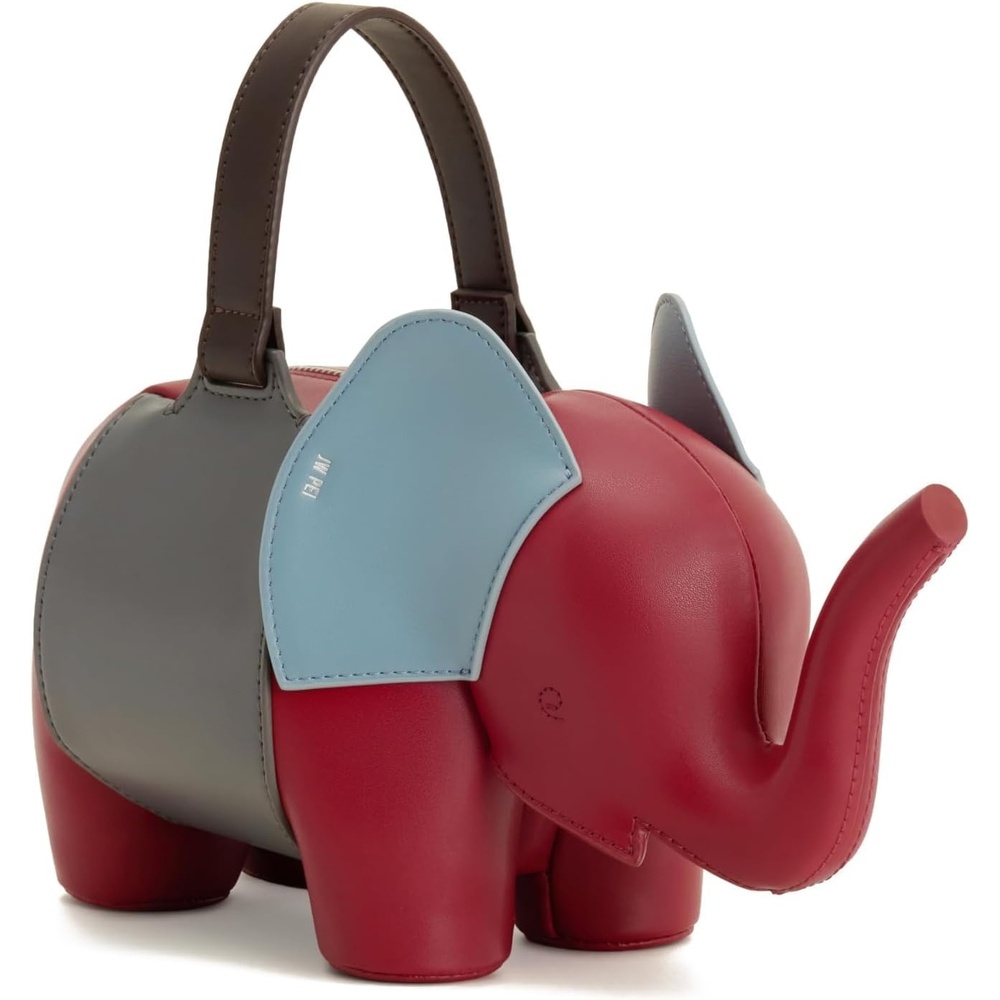 image:imageJW PEI Womens Claire Elephant Shaped HandbagRedDark Gray