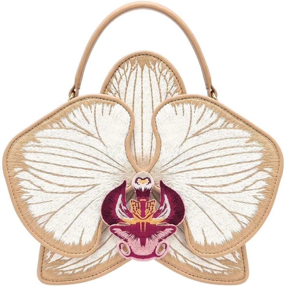 image:imageJW PEI Womens Flora Orchid Shaped Top Handle BagChampagne