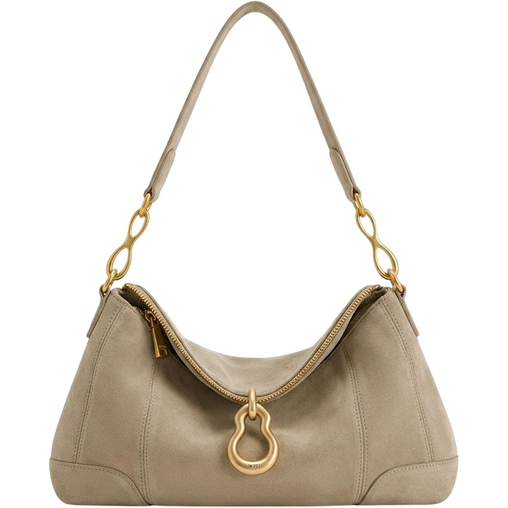 image:imageJW PEI Womens Jayla Metal Pendant Embellished Shoulder BagGrey