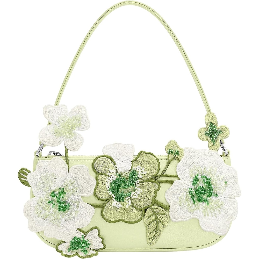 image:imageJW PEI Womens Leona Bead Embellished Shoulder BagLight Green