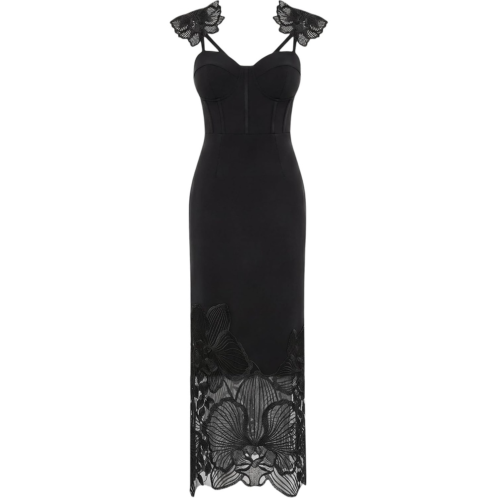 image:imageJW PEI Womens Orchid Embroidered Corset DressBlack