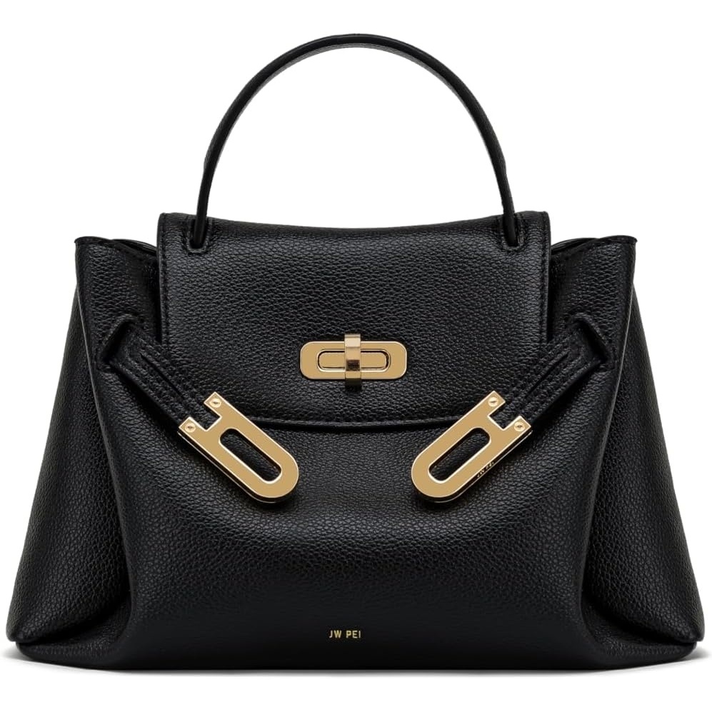 image:imageJW PEI Womens Rhea Small Pebbled Double Buckle Shoulder BagBlack