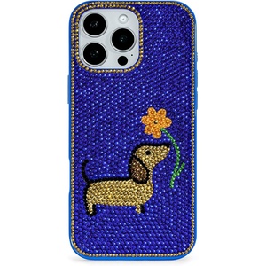 JW PEI Shark Blue Artificial Crystal Phone Case – Blue(Dachshund Blue)