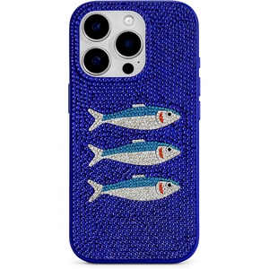 JW PEI Shark Blue Artificial Crystal Phone Case – Blue(Fish Blue/White)