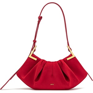 JW PEI Women’s Amelia Faux Suede Pleated Shoulder Bag(Red)