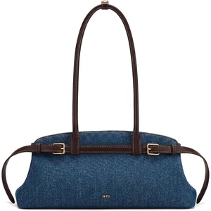 JW PEI Women’s Arden Belt Detail East-West Shoulder Bag(Blue Denim)