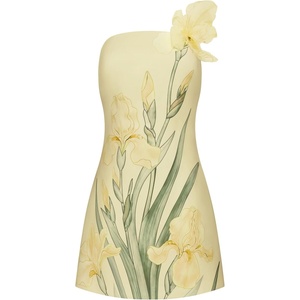 JW PEI Women’s Floral Printed Mini Dress(Yellow)