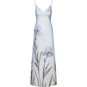 JW PEI Women’s Iris Motif Satin Slip Gown(Light Blue)