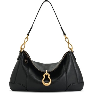 JW PEI Women’s Jayla Metal Pendant Embellished Shoulder Bag(Black)