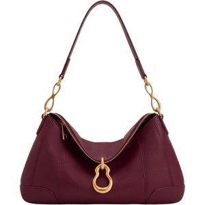 JW PEI Women’s Jayla Metal Pendant Embellished Shoulder Bag(Burgundy)
