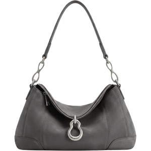 JW PEI Women’s Jayla Metal Pendant Embellished Shoulder Bag(Dark Grey)